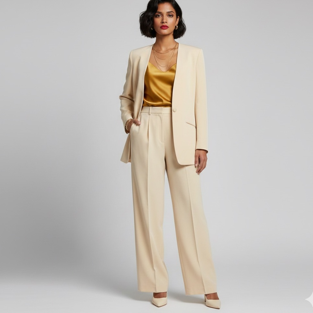 Anne Klein Silk Suit Blazer Business Career Vintage Size 8